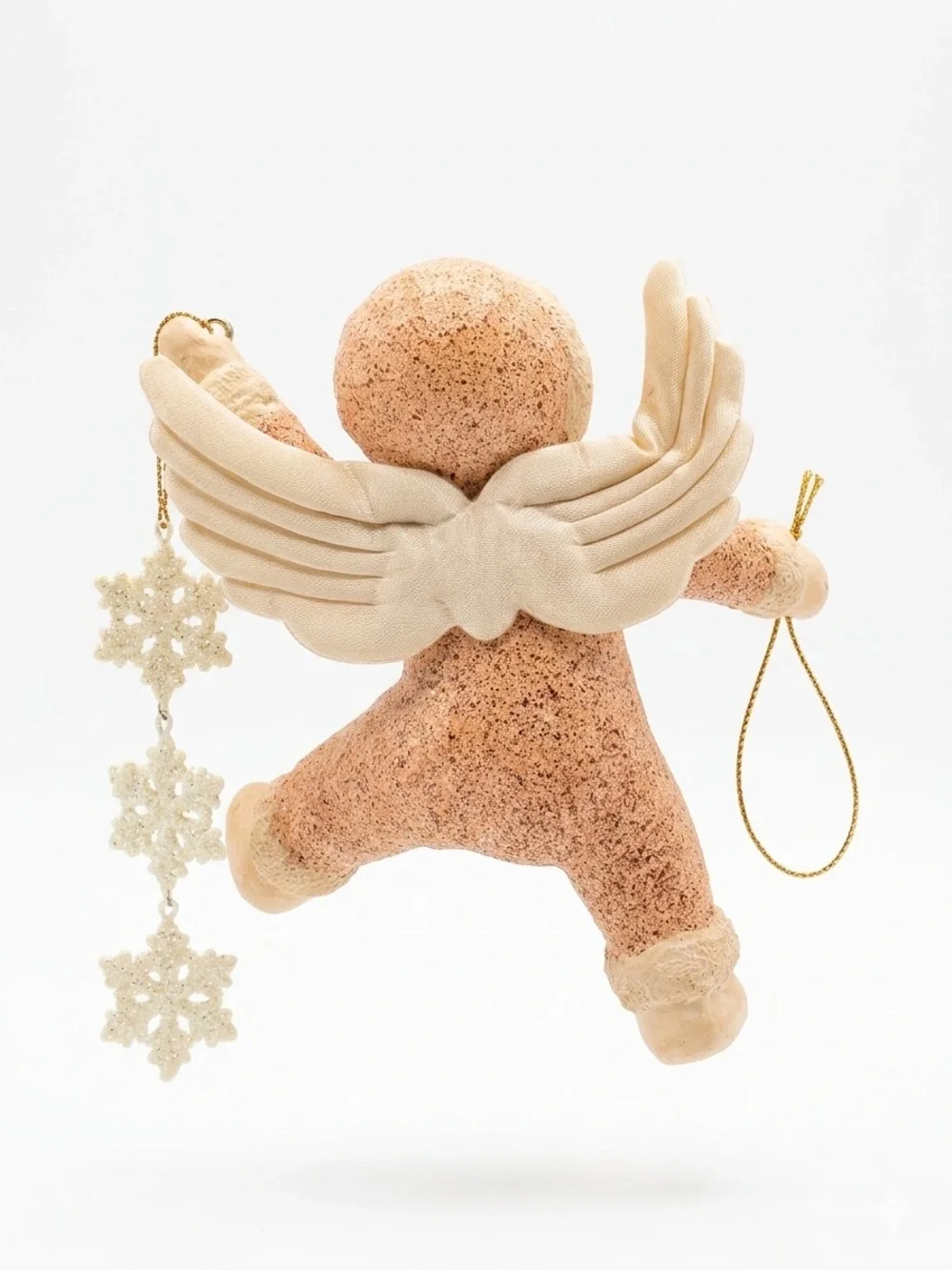 Vintage Kirk Adler KSA Snow Angel Baby Figurine Christmas Ornament Snowflakes